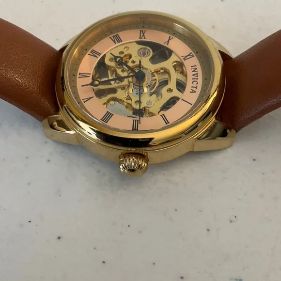 Invicta Woman 36mm Mechanical Gold Skeleton Watch - Picture 4 of 7